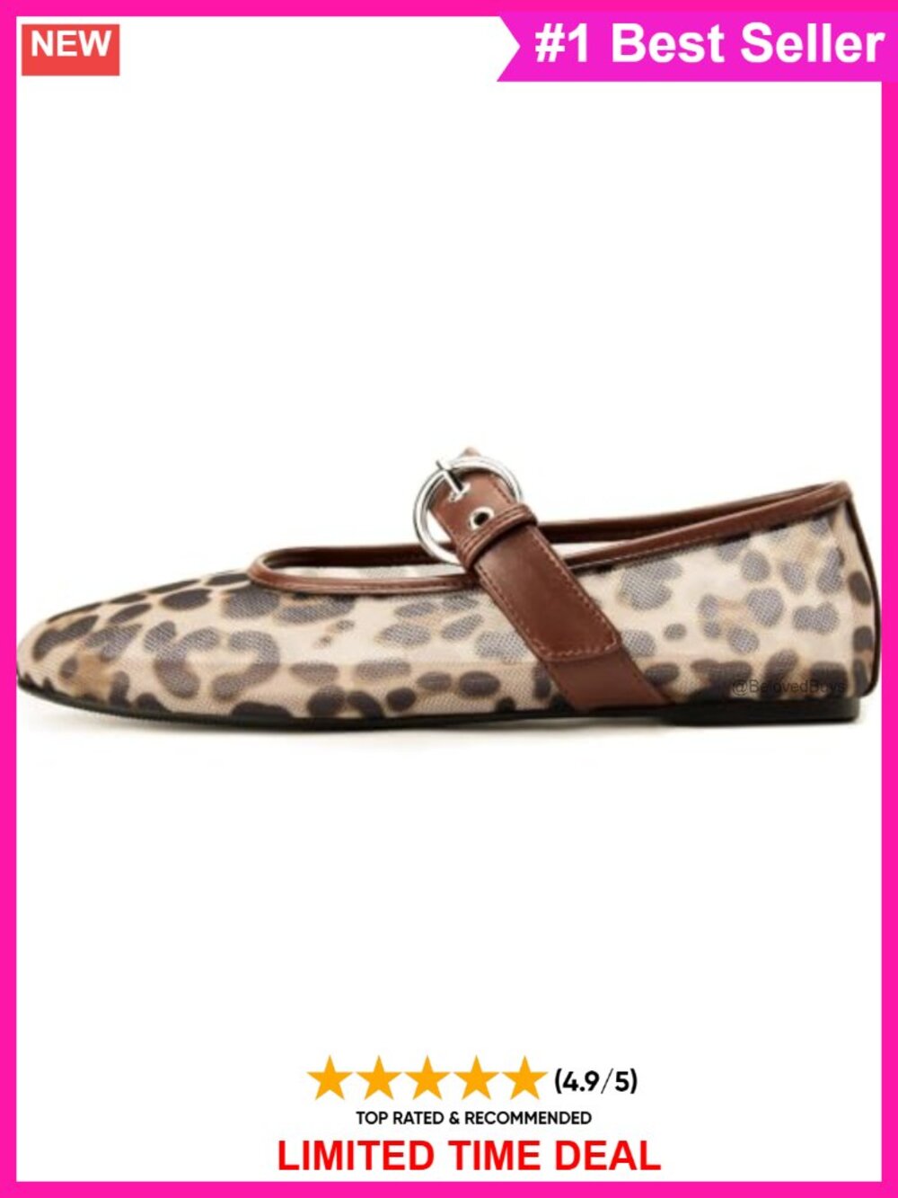 Mesh Ballet Flats Round Toe Mary Jane Shoes Buckle Strap Slip-On Women's